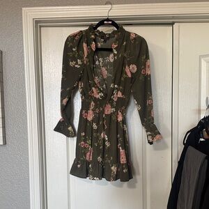 Floral Green Tunic Top